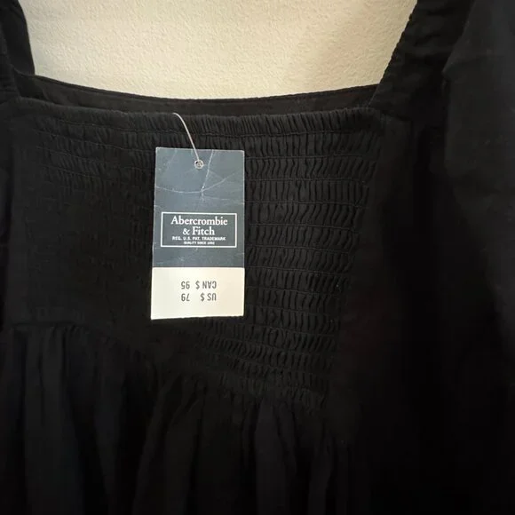Abercrombie Black Puff Sleeve Dress - Picture 6 of 8